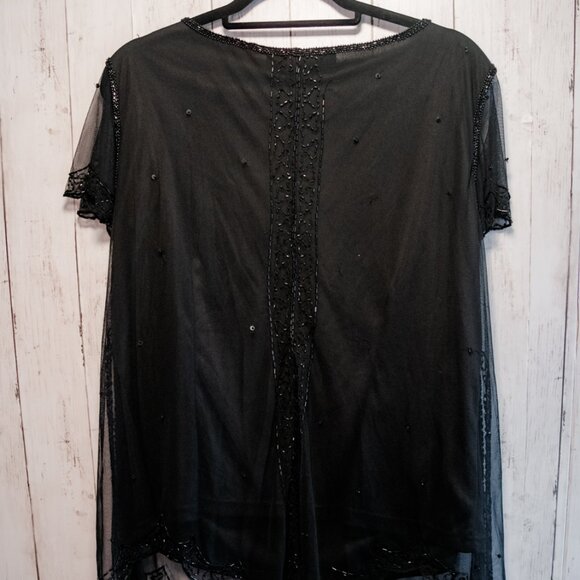Rare Sparkly Black Art Deco Beaded Tunic - Picture 6 of 7